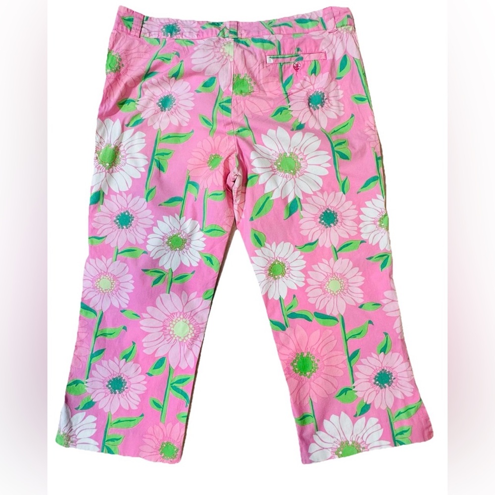 Lilly Pulitzer Floral Daisy Cropped Pants 14 Preppy Retro Casual Cottagecore - Picture 3 of 7